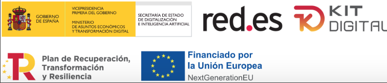 Gobierno de España, Red.es, Kit Digital, Plan de Recuperación, Transformación y Resiliencia, financed by the European Union NextGenerationEU